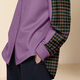 DiFelig American Retro Purple Long Sleeve Shirt Women's 2025 Spring New Loose Temperament Versatile Top Picture Color M