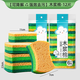 Xulin German dishwashing sponge block kitchen does not damage the material and does not damage the pot scouring pad, enlarged and thickened high-density pot washing artifact, green, 12 pieces in total