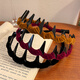 Xianyi fabric velvet wavy red headband new high skull toothed headband dual-purpose anti-slip hairpin fluffy headband black-velvet wavy headband