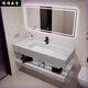 
XMSJ rock slab wash basin ceramic seamless integrated double bathroom cabinet integrated washing basin hotel bathroom washing main picture SPWY60*50 has 7586 pieces sold