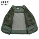 JEEP SPIRIT Jeep Vest Men's Spring and Autumn Outdoor Fishing Multi-Pocket Jacket Sleeveless Vest Top Men's Clothing Khaki 3XL