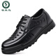Spechts Sandalen für Herren Sommer Neues echtes Leder atmungsaktives lässig Lederschuhe für Herren Hollow Hole Schuhe Weiche Sohle Vaters Schuhe 6627 Black Hollow 41