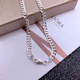 Fei Shengji pt950 platinum Cuban necklace platinum necklace men and women couples 999 necklace sweater chain men and women 4 mm wide 50 cm long
