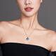 Icai topaz pendant for women 18k gold inlaid with diamonds and blue gemstone necklace birthday gift for girlfriend and lover pendant 8 carats free s925 silver chain O-shaped