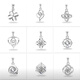 DL 1998 Fat Donglai same style pt950 platinum pendant women's necklace single pendant without chain 18kl white gold clavicle chain Cupid white diamond