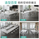 SMG movable folding conference table, long table, training table, telescopic splicing office table with wheels, extra large and detachable 1.6*0.8 meters (new oak color)