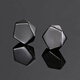 Platinum magnetic non-pierced ear clips geometric rhombus black and white high-end earrings trendy men and women personalized earrings hip-hop earrings geometric magnetic ear clips silver and black two pairs