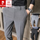 皮尔卡丹（pierre cardin）男士休闲西裤裤春秋感2024新款韩版潮流修身夏季九分西装裤子 723深灰九分裤 30 (2尺3适合110-120斤)