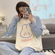 
Yalu pajamas women's 2025 new spring and autumn day cute rabbit long-sleeved pajamas two-piece women's home clothing set 15568 women M women (suggested weight 80-100 Jin [Jin equals 0.5 kg])