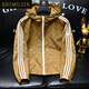 Simu Hibiscus Trendy Marke Slim Letter Jacquard Jacke Europäische Station 2024 Frühling und Herbst Neue große Größe mit Kapuzenjacke Männer 9892 Schwarz L.
