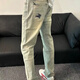 Luyaer yellow mud war horse printed pants men's spring and summer casual versatile jeans American hiphop trendy brand straight trousers Yellow mud XL [Suggested 120-140Jin [Jin equals 0.5 kg]]