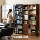 Genji Muyu solid wood bookcase simple modern study furniture oak storage cabinet living room with glass door three drawers semi-open cabinet