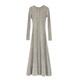 Hao'e's gentle, lazy, high-end knitted dress, spring and autumn temperament long skirt, slim waist and slimming long skirt, oatmeal color M