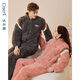 Dalli quilted couple's pajamas new three-layer thickened long-sleeved warm thickened quilted quilted home clothes for men and women suit T8237114-026-Orange Women L