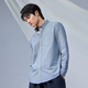Made en Jingdong [Cotón Pure Cotton Oxford] Camisa de otoño de otoño de la camisa de hombres de manga larga para hombres Grey-Blue 42