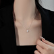 999 sterling silver sugar cube necklace accessories women's new 2024 clavicle chain light luxury niche jewelry zircon pendant sterling silver square diamond necklace tile chain