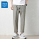 
JEANSWEST casual pants for men's spring and summer thin new loose nine-point straight harem pants versatile work nine-point trousers FR-9904 deep khaki XL