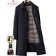 MONTAGUT double-sided cashmere coat for men, middle-aged and older, over-the-knee winter thickened warm woolen woolen windbreaker coat, navy blue S 165/84A