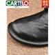 CARTELO high-end business low-cut round-toe casual leather shoes 2025 new men's shoes youth lace-up genuine leather cowhide small leather shoes for men black 42