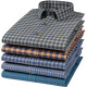 Primavera nueva camisa a cuadros puro a cuadros de algodón de manga larga para hombres suéter de papá de mediana edad camisa espesa de algodón 18-686 l 40
