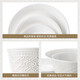Magalonte ceramics pure white relief bone china tableware complete set of dishes and dishes set everything goes well for 4 people 19 pieces