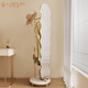 Rosimu Clothes Rack Miroir à rechange Miroir Intégré Miroir Full-à-le corps Mémale Jobine de rotation Miroir Miroir de chambre à coucher Miroir Miroir Crème [blanc crème] 45 * 168cm