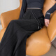 
Red Dragonfly narrow version wide-leg pants for women 2025 spring and autumn new casual trousers for women plus velvet spring sports straight pants 689# black extension-regular S