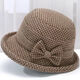 MANQIMEIYA Women's New Hat Women's Autumn and Winter Top Hat Woolen Basin Hat Middle-aged Older Hat Mom Hat Fashionable Fisherman's Hat Small Grid Woolen-Gray High Quality [55-58 Adjustable]