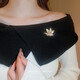 QUAMER gold store maple leaf sweater brooch design niche 2024 new high-end brooch female style light temperament electroplating-gold
