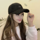 QUEENJOY Korean version thickened warm rabbit fur blended baseball hat for women in autumn and winter embroidered letters fashion trend warm peaked cap pink adult 54-60 adjustable