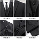 GOKU suit suit men's black business men's suit high-end gentleman professional formal suit three-piece job interview work black two-button suit + shirt + pants + tie 175A (134-143Jin Jin equals 0.5 kg)
