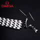 Omega Butterfly Series Steel Band 424 Watch Strap Solid Stainless Steel Folding Buckle Omega Men's and Women's Watch Chain Accessories Silver Folding Buckle 20mm Interface Width