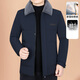 Meister Polo offizieller verdickter Pelzkragen Herrenjacke für Winter Neue Gänse Down Jacke mittleren Alters und älterer Vater Winter warme Jacke D6210 Schwarz XL