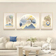 Maojiujiang Qingshe Sala de estar Fulu Pinturas decorativas y pinturas colgantes Sofá Fondo de pared Pinturas colgantes de pared Murales triples simples y atmosféricos