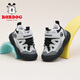 Babudou children's shoes winter warm children's sports shoes plus velvet and thickened boys' toddler shoes 106345047 black/light hemp gray 26