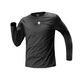 Allen Burton running long-sleeved men's autumn sports T-shirt quick-drying round-neck bottoming shirt outdoor training fitness cycling top black elastic breathable moisture absorption M