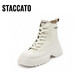 Sigatus neue Winter Rock Radio Wave Martin Stiefel Dicke einzige High-Top-Stiefel High-Top-Schuhe für Frauen S2858DD3 Creme Weiß 38 38