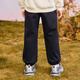 Mini Bala mini parent-child jumping pants for boys and girls autumn and winter fleece trousers black 90001 140