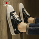 California Bull Brand Men's Shoes New Summer Casual Low-top Canvas Shoes Lightweight Breathable Board Shoes Fashion and Trendy Versatile Shoes Men's Black 39