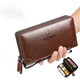 Playboy Texture en cuir authentique Long Wallet Men's grande capacité 2022 NOUVEAUX BROWN MURTI-CARD BROWN Long Business Handsbag Business