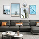 
Mohu (mohu) living room decoration painting sofa background wall mural modern simple landscape landscape painting TV wall high-end new style hanging paintings seaside landscape 15935 (including wall clock) tempered crystal porcelain large combination - black frame