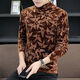 
NUKM gold velvet men's long-sleeved T-shirt in autumn and winter half-high neck base shirt trendy and handsome trendy warmth plus velvet thickened trend 691 swallow brown plus velvet 3XL 150-170Jin [Jin equals 0.5 kg]