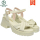 Spechtsgurt Sandalen für Frauen, Schwammkuchen dicker Sohle komfortabler und vielseitiger Sommer Neues Feenstil wasserdichtes Plattform Weiche unten Römische Frauenschuhe Hy2677 Black 35