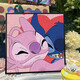 He Jiangong Stich painting set Stich Quartz Sand Texture Drawing Diy full set of materials hand-painted colored acrylic cartoon digital oil painting Structure Drawing 9721 60*60cm inner frame + outer frame (default wood color