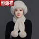 恒源祥皮草帽子新款女冬保暖狐狸毛防寒帽加厚妈吗时尚仿獭兔毛礼帽秋冬 豆沙色+升级加厚不掉毛 均码有松紧【围巾】 1个