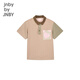 jnby by JNBY Jiangnan cloth children's clothing loose casual short-sleeved polo shirt contrast color love summer boys and girls children 1O4113660 671/gray powder (batch 1) 150 cm
