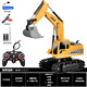 Yunya alloy non-building block remote control excavator boy excavator toy car children's excavator engineering vehicle 4-12 years old gift 30cm close control dig dry sand manual rotating table birthday gift gift color gift box