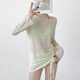 
Jin[Jin equals 0.5 kg] Sexy bikini three-piece suit with hoodie pure internet celebrity girl covering her belly and making her look slimming 2025 new hot spring swimsuit women green average size [recommended 80-120 Jin[Jin equals 0.5 kg]]