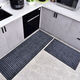 Xuxian kitchen floor mats are water-absorbent, non-slip, oil-resistant, and stain-resistant, household door mats, cuttable mats, carpets, and customizable 90*120cm black and gray stripes-upgraded and thickened