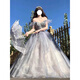 Remtin One-Shoulder Abendkleid für Frauen 2024 Neue leichte Luxus Nische Geburtstagsfeier 18-jährige Geschenkgeschenk Prinzessin Rock Fairy Bild Farbe m